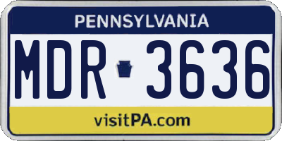 PA license plate MDR3636