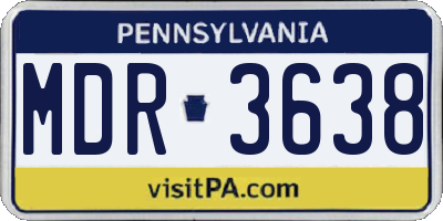 PA license plate MDR3638