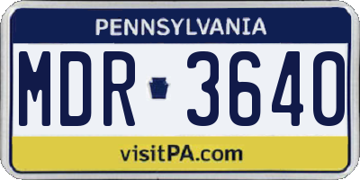 PA license plate MDR3640