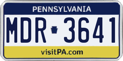 PA license plate MDR3641
