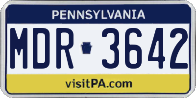 PA license plate MDR3642