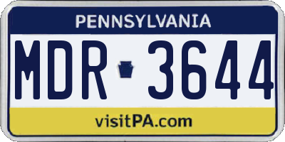 PA license plate MDR3644