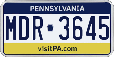 PA license plate MDR3645