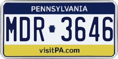 PA license plate MDR3646