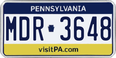 PA license plate MDR3648