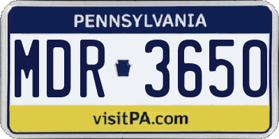 PA license plate MDR3650