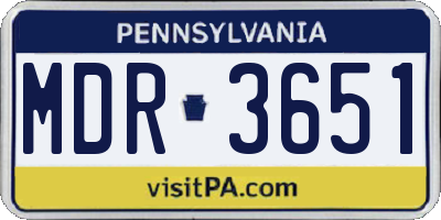 PA license plate MDR3651