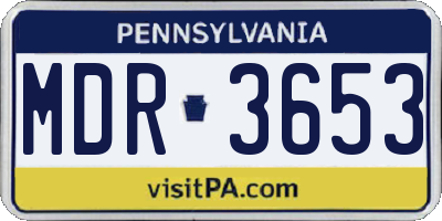 PA license plate MDR3653