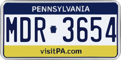 PA license plate MDR3654