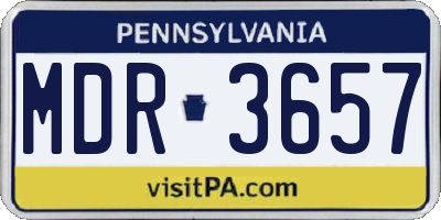 PA license plate MDR3657