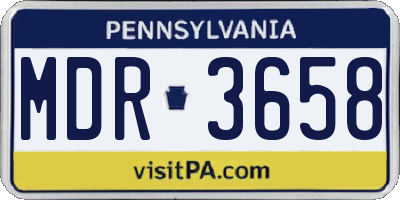 PA license plate MDR3658