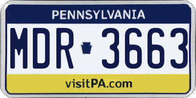 PA license plate MDR3663