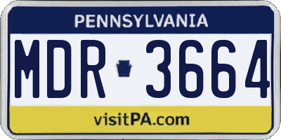 PA license plate MDR3664
