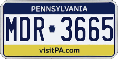 PA license plate MDR3665