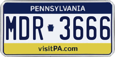 PA license plate MDR3666