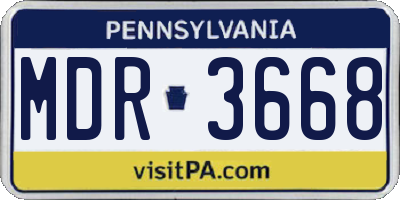 PA license plate MDR3668