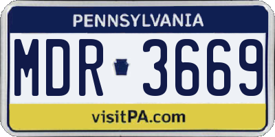 PA license plate MDR3669