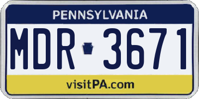 PA license plate MDR3671