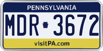 PA license plate MDR3672