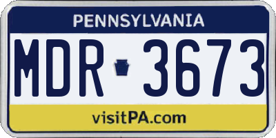 PA license plate MDR3673