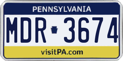 PA license plate MDR3674