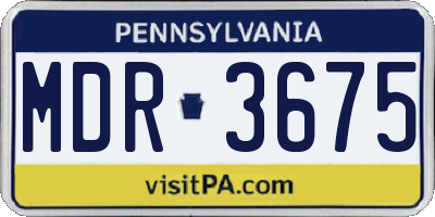 PA license plate MDR3675