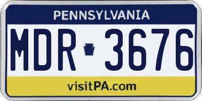 PA license plate MDR3676