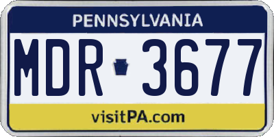 PA license plate MDR3677
