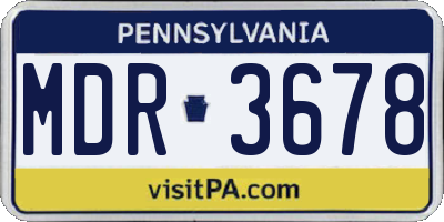 PA license plate MDR3678