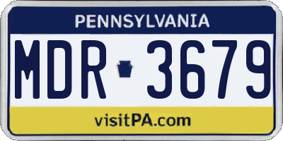 PA license plate MDR3679