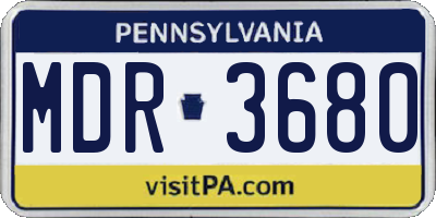 PA license plate MDR3680
