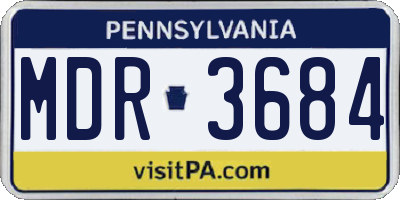 PA license plate MDR3684