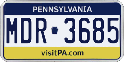 PA license plate MDR3685