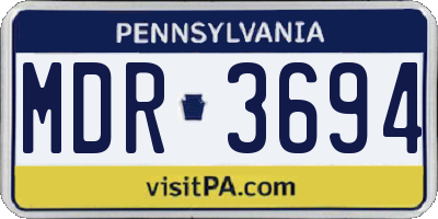 PA license plate MDR3694