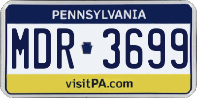 PA license plate MDR3699