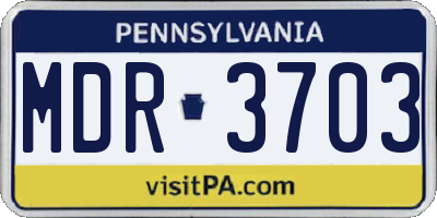 PA license plate MDR3703