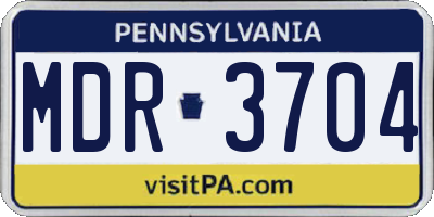 PA license plate MDR3704