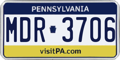 PA license plate MDR3706