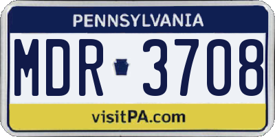 PA license plate MDR3708