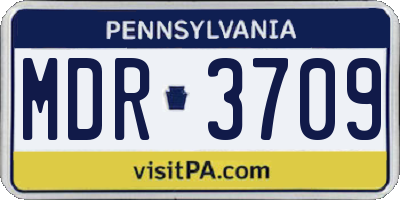 PA license plate MDR3709