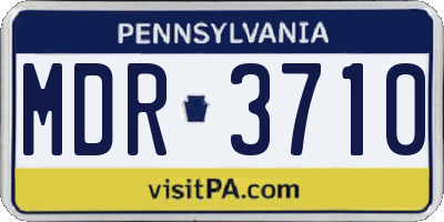 PA license plate MDR3710