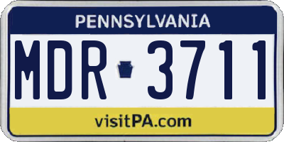 PA license plate MDR3711