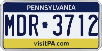 PA license plate MDR3712