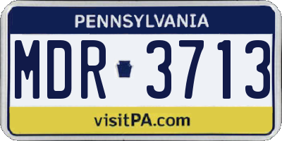 PA license plate MDR3713