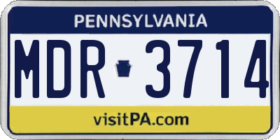 PA license plate MDR3714