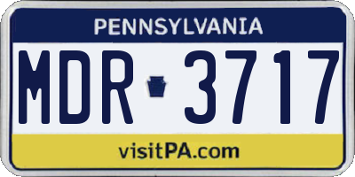 PA license plate MDR3717
