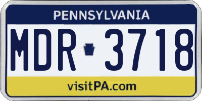 PA license plate MDR3718