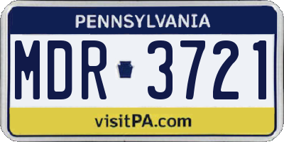 PA license plate MDR3721
