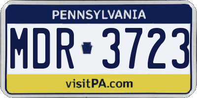 PA license plate MDR3723