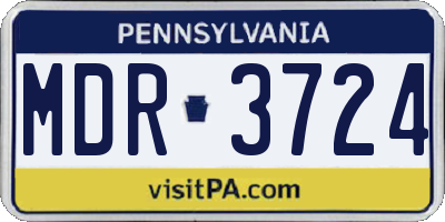 PA license plate MDR3724